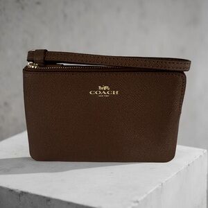 Coach Brown Wristlet Clutch
